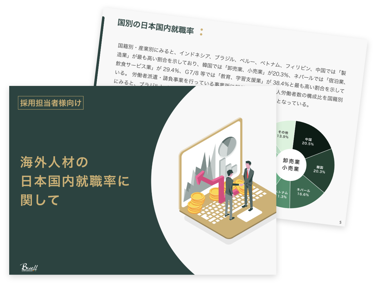 海外人材の日本国内就職率に関して